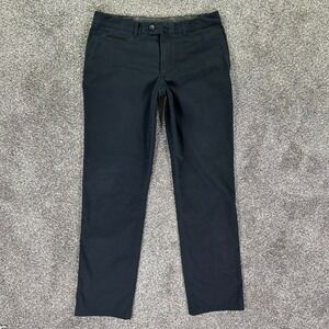Zegna Sport Tapered Fit Black Coolmax Cotton Blend Trouser Pants US 34 EU 50